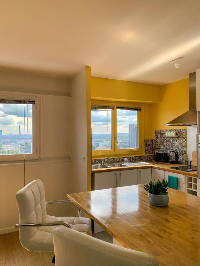 Vue Panoramique Sur Paris : Sublime Appartement Au Centre De Courbevoie Dış mekan fotoğraf